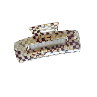 Tortoise Checkered Claw Clip - A Roese Boutique