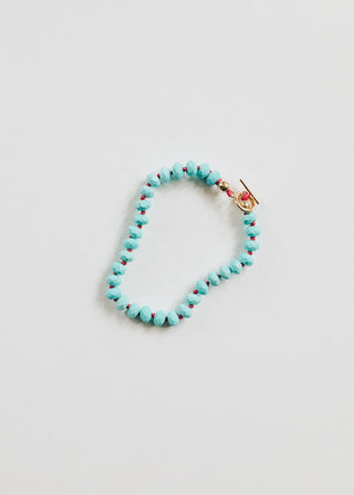 Turquoise + 14k Gold Filled Toggle || Gemstone Bracelet or Anklet - A Roese Boutique