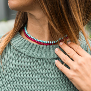 Turquoise + 14k Gold Filled Toggle || Gemstone Necklace - A Roese Boutique