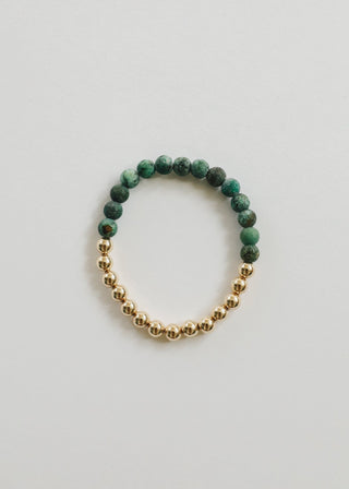 Turquoise Jasper :14k Gold Filled Sun + Moon || Adult Bracelets - A Roese Boutique