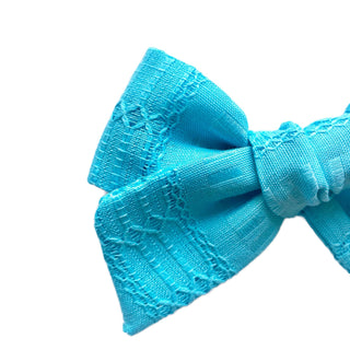 Vinage Bright Teal Dimity Roosevelt Bow - A Roese Boutique