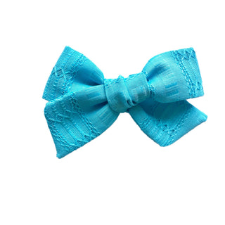 Vinage Bright Teal Dimity Roosevelt Bow - A Roese Boutique