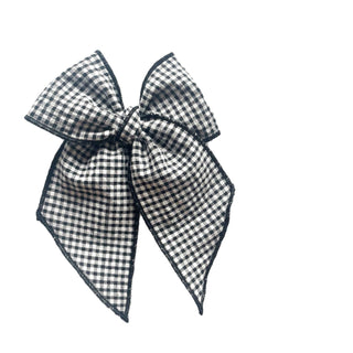 Vintage Black Gingham Elle Bow - A Roese Boutique