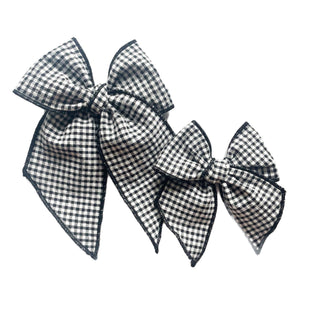 Vintage Black Gingham Elle Bow - A Roese Boutique