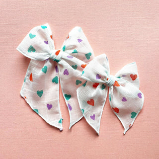 Vintage Multi Heart Elle Bow - A Roese Boutique