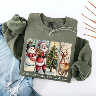 Vintage Santa Sweatshirt Wonderful Time Christmas Crewneck - A Roese Boutique