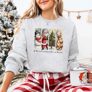Vintage Santa Sweatshirt Wonderful Time Christmas Crewneck - A Roese Boutique
