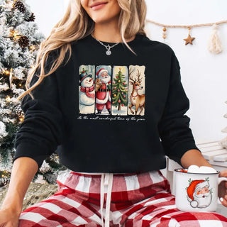 Vintage Santa Sweatshirt Wonderful Time Christmas Crewneck - A Roese Boutique