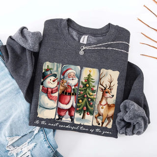 Vintage Santa Sweatshirt Wonderful Time Christmas Crewneck - A Roese Boutique