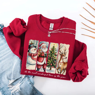 Vintage Santa Sweatshirt Wonderful Time Christmas Crewneck - A Roese Boutique
