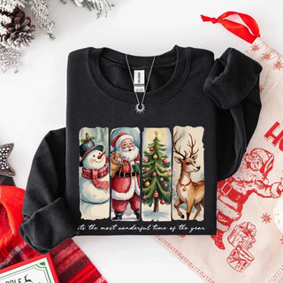 Vintage Santa Sweatshirt Wonderful Time Christmas Crewneck - A Roese Boutique