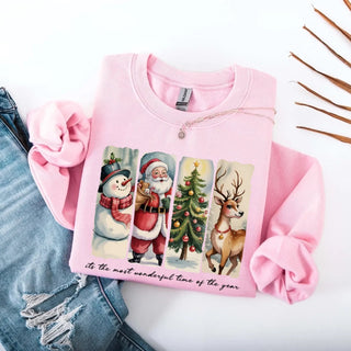 Vintage Santa Sweatshirt Wonderful Time Christmas Crewneck - A Roese Boutique