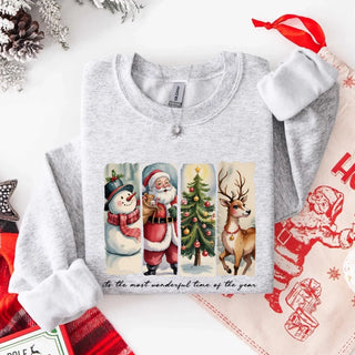 Vintage Santa Sweatshirt Wonderful Time Christmas Crewneck - A Roese Boutique