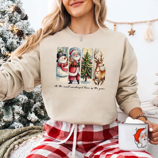 Vintage Santa Sweatshirt Wonderful Time Christmas Crewneck - A Roese Boutique