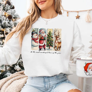 Vintage Santa Sweatshirt Wonderful Time Christmas Crewneck - A Roese Boutique