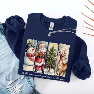 Vintage Santa Sweatshirt Wonderful Time Christmas Crewneck - A Roese Boutique