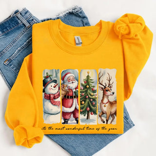 Vintage Santa Sweatshirt Wonderful Time Christmas Crewneck - A Roese Boutique