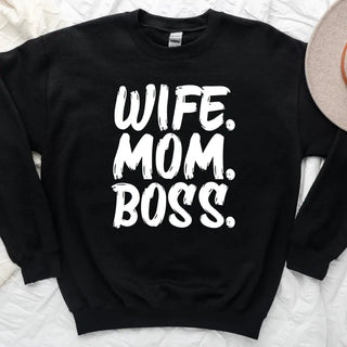 Wife Mom Boss Sweatshirt - A Roese Boutique