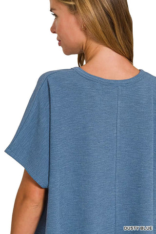 Zenana Cotton Slub Oversized Tee - A Roese Boutique