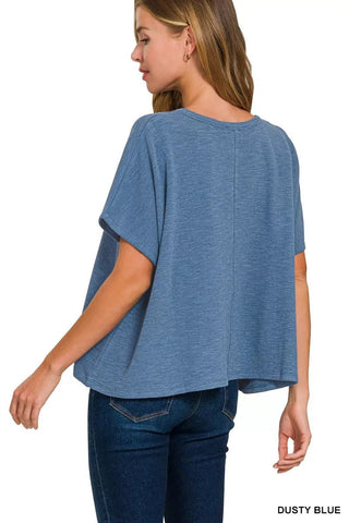 Zenana Cotton Slub Oversized Tee - A Roese Boutique