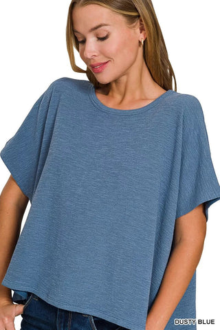 Zenana Cotton Slub Oversized Tee - A Roese Boutique