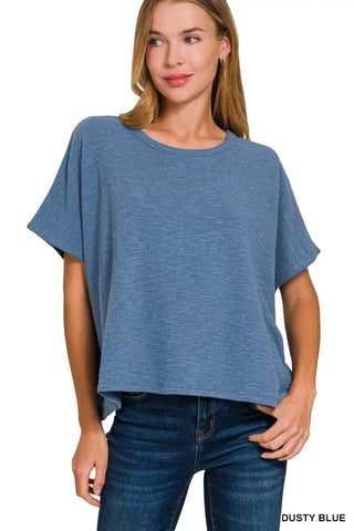 Zenana Cotton Slub Oversized Tee - A Roese Boutique