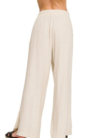 Zenana Linen Drawstring Pants - A Roese Boutique