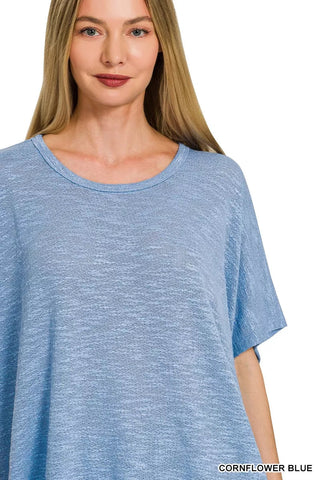 Zenana Oversized Slub Hacci Top - A Roese Boutique