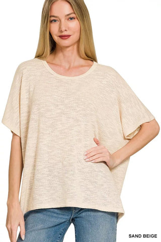 Zenana Oversized Slub Hacci Top - A Roese Boutique