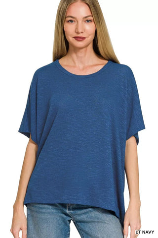 Zenana Oversized Slub Hacci Top - A Roese Boutique