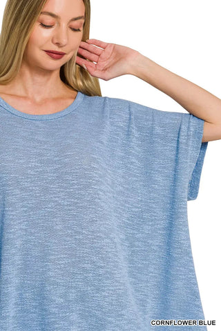 Zenana Oversized Slub Hacci Top - A Roese Boutique