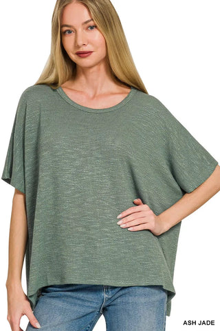 Zenana Oversized Slub Hacci Top - A Roese Boutique
