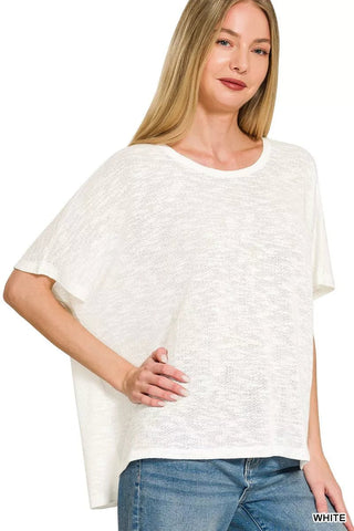 Zenana Oversized Slub Hacci Top - A Roese Boutique