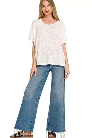 Zenana Oversized Slub Hacci Top - A Roese Boutique