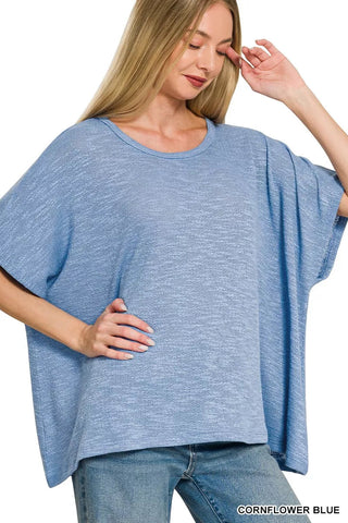 Zenana Oversized Slub Hacci Top - A Roese Boutique