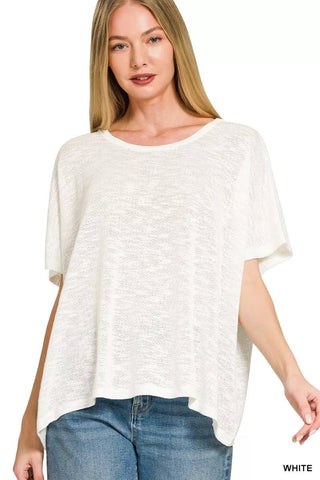 Zenana Oversized Slub Hacci Top - A Roese Boutique