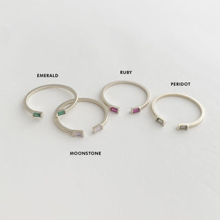 Birthstone Baguette Ring - A Roese Boutique